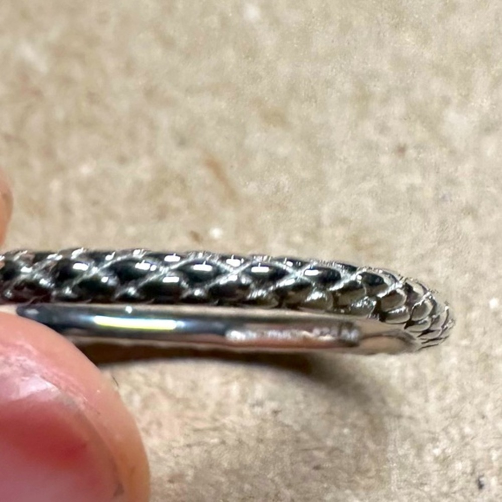 Platinum Minimalist 925 Sterling Silver Criss Cross Stackable Ring Band